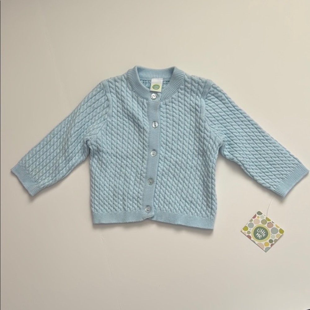 Little Me Blue Knitted‎ Cardigan Sweater
